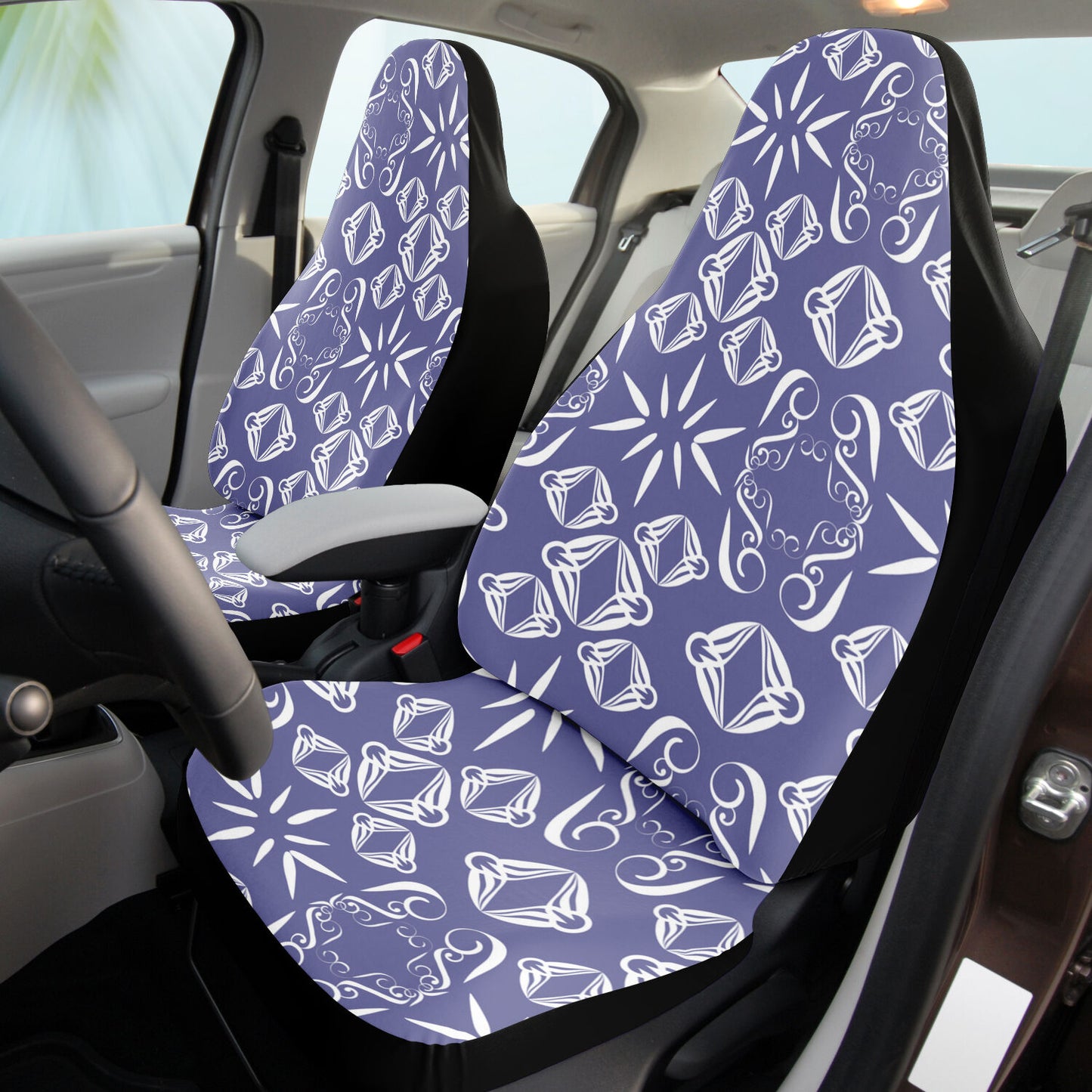 Car Seat Cover - AOP  Kukloso Abstractical No 43 Periwinkle color - Free Shipping