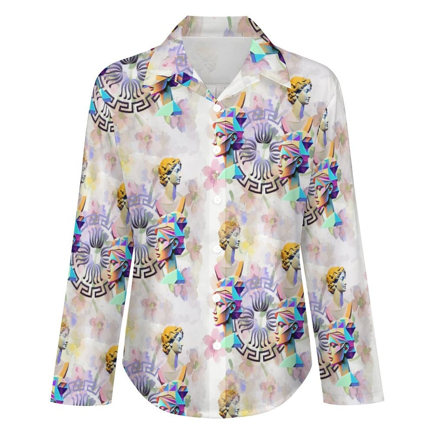 Long Sleeve Shirt Blouse Kukloso Abstract No 1438