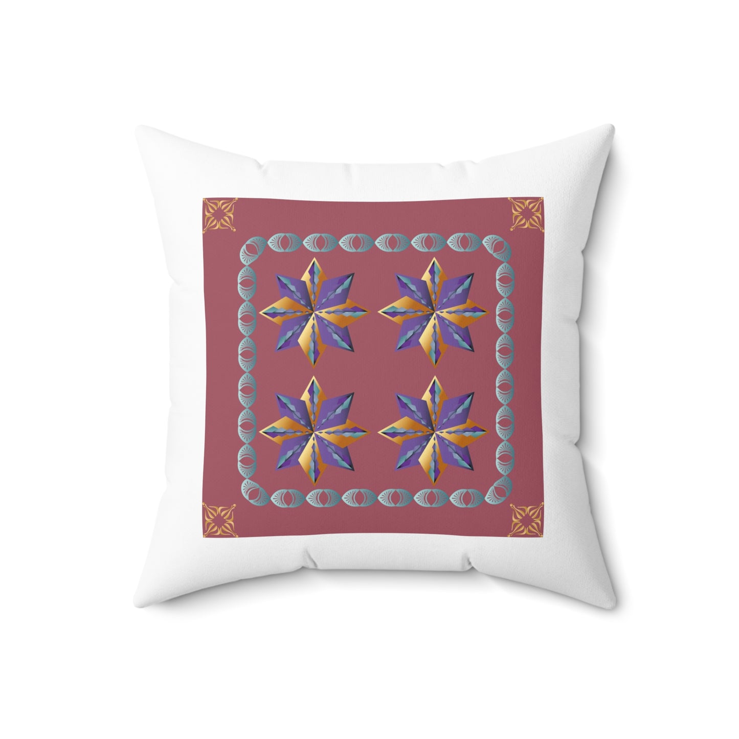 Spun Polyester Square Pillow Kukloso Ancient Geometrica No 26 - Free Shipping