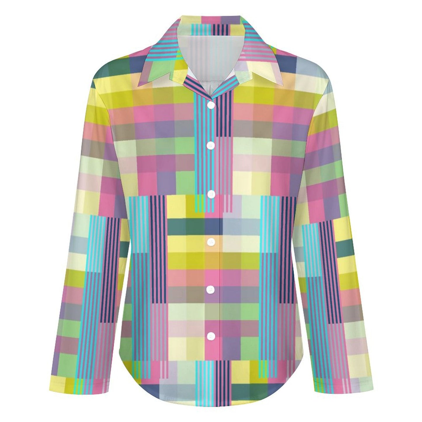 Long Sleeve Shirt Blouse Kukloso Abstract No 425