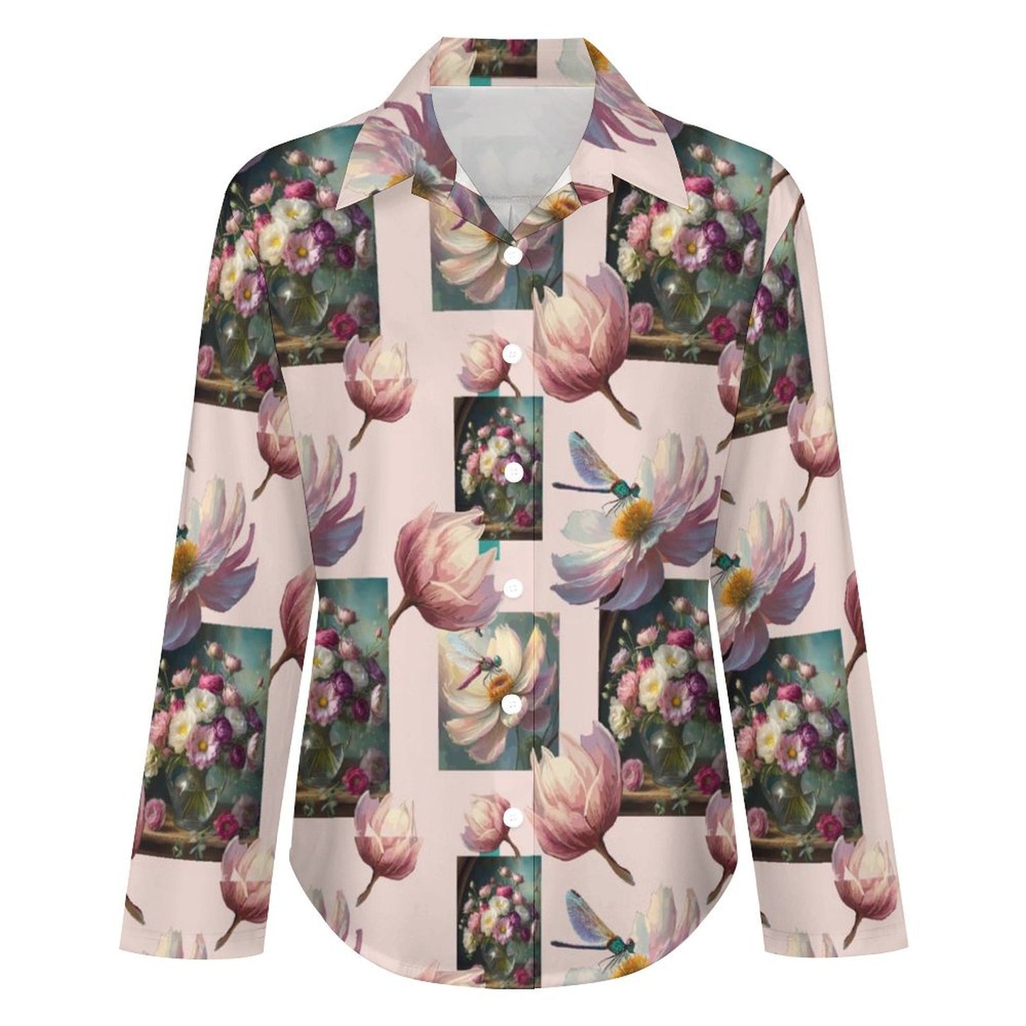 Long Sleeve Shirt Blouse Kukloso Abstract No 593