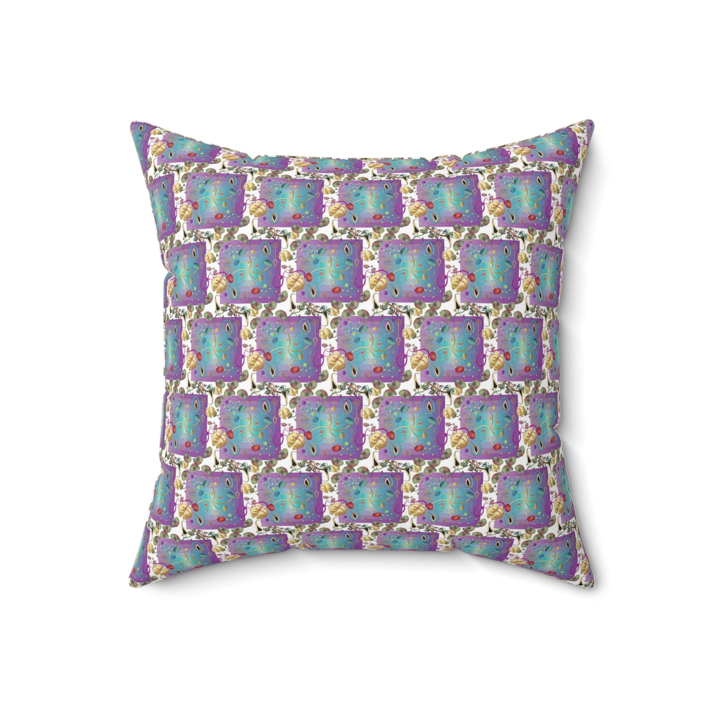 Spun Polyester Square Pillow Kukloso Kuklos No 4358 Collage Pattern - Free Shipping