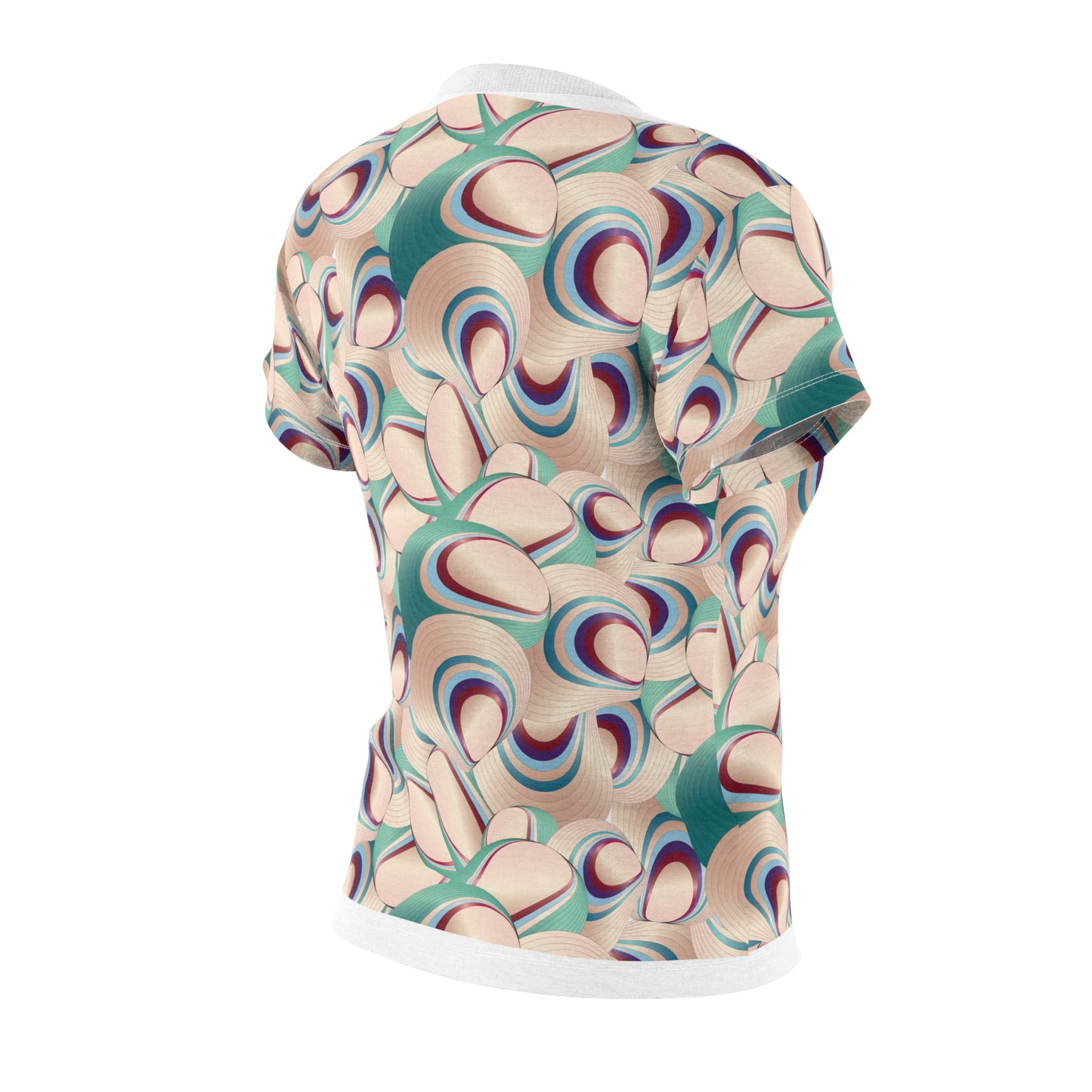 Women's Cut & Sew Tee (AOP) Kukloso MD Ice Cream Swirls No 5A Aqua-Cream Color - Free Shipping