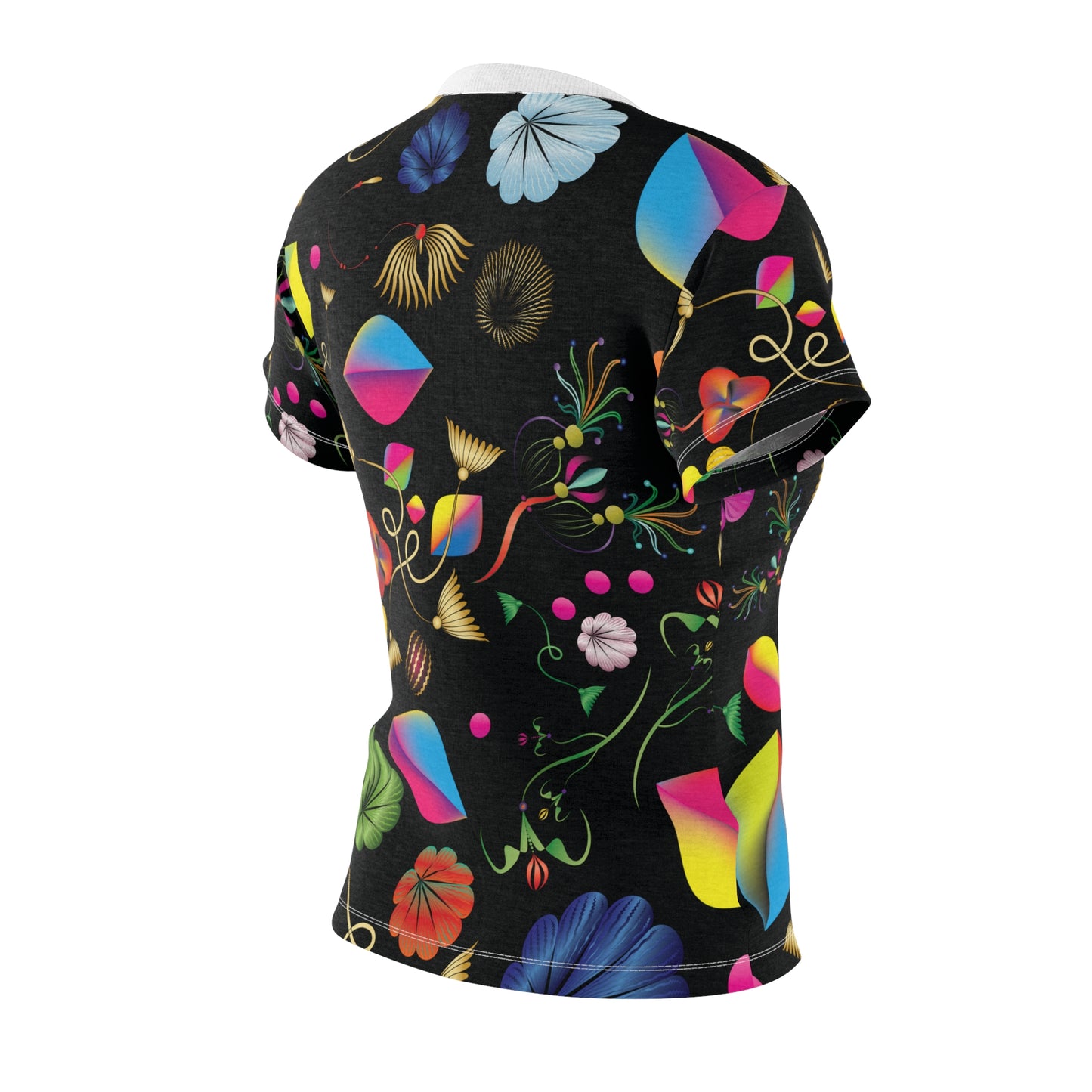 Women's Cut & Sew Tee (AOP) Abstractcal No 24 Multicolored on Black - Free Shipping