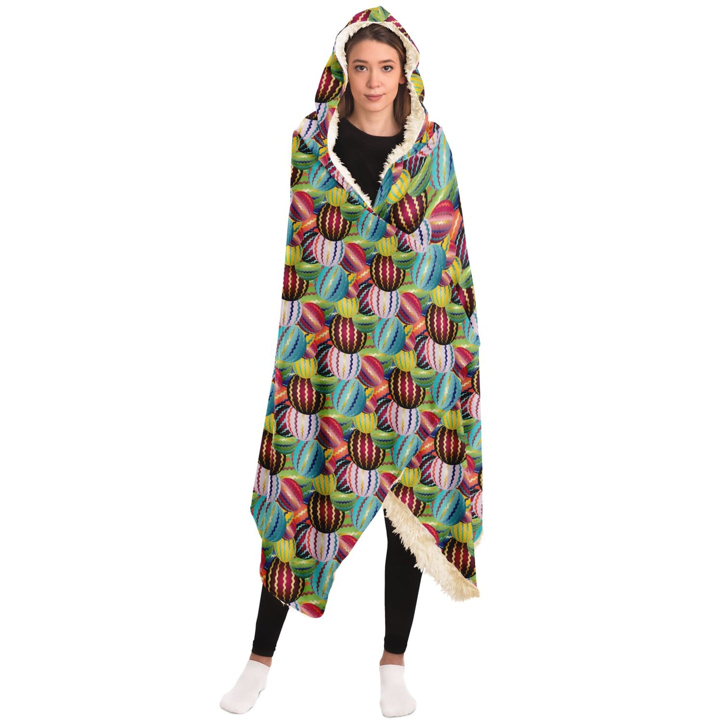 Hooded Blanket - AOP Kukloso Abstractical No 264 Multicolored Balloons - Free Shipping