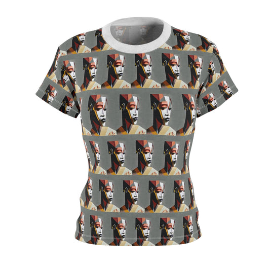 Women's Cut & Sew Tee (AOP) Kukloso Cubist Faces No 9 - Free Shipping