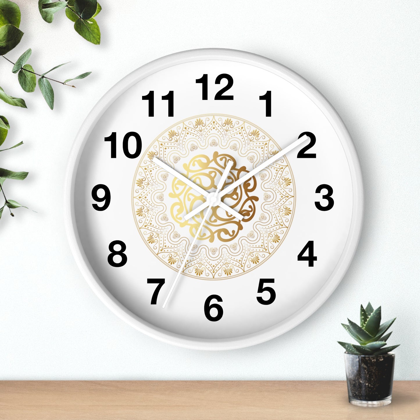 Wall Clock Kukloso Gold Mandala No 119 - Free Shipping