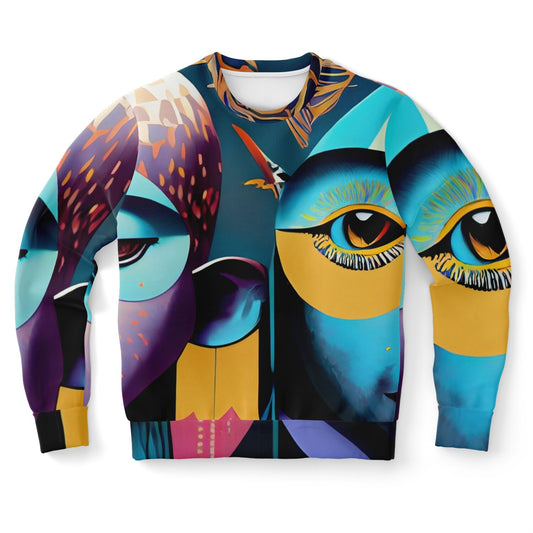 Athletic Sweatshirt - AOP Uni-Sex Kukloso Cubist Faces No 2 - Free Shipping