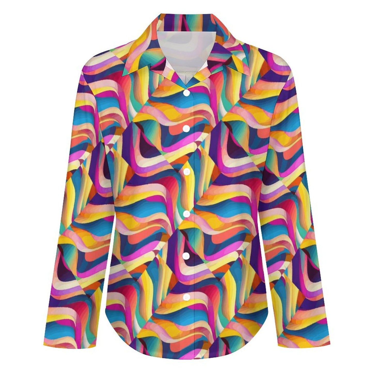 Long Sleeve Shirt Blouse Kukloso Abstract No 400