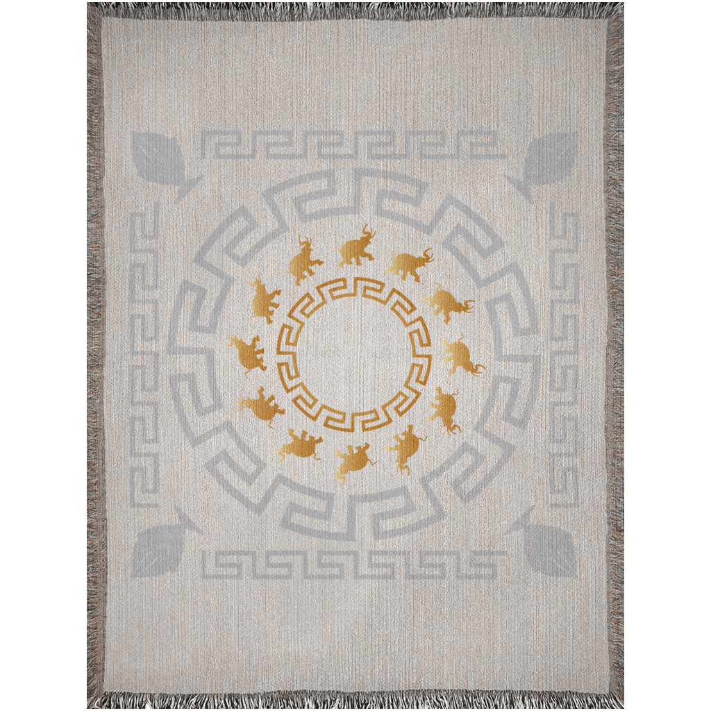 Woven Blankets Kukloso  Mandala Kuklos No 4382 Greek Border - Free Shipping