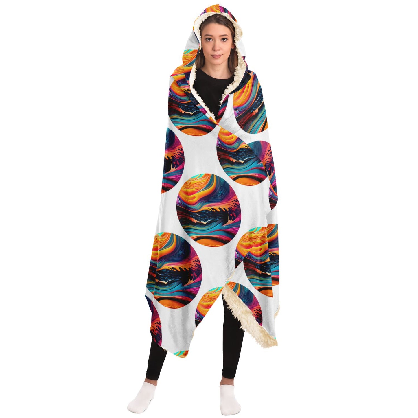 Hooded Blanket - AOP Kukloso Color Swirls No 2 - Free Shipping