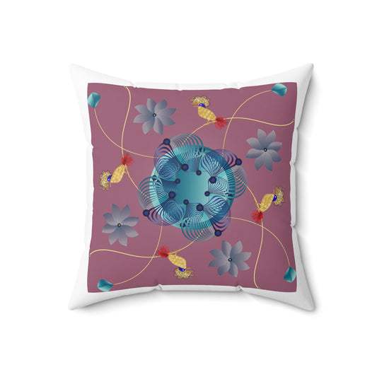 Spun Polyester Square Pillow Kukloso Ancient Geometrica No 39 - Free Shipping