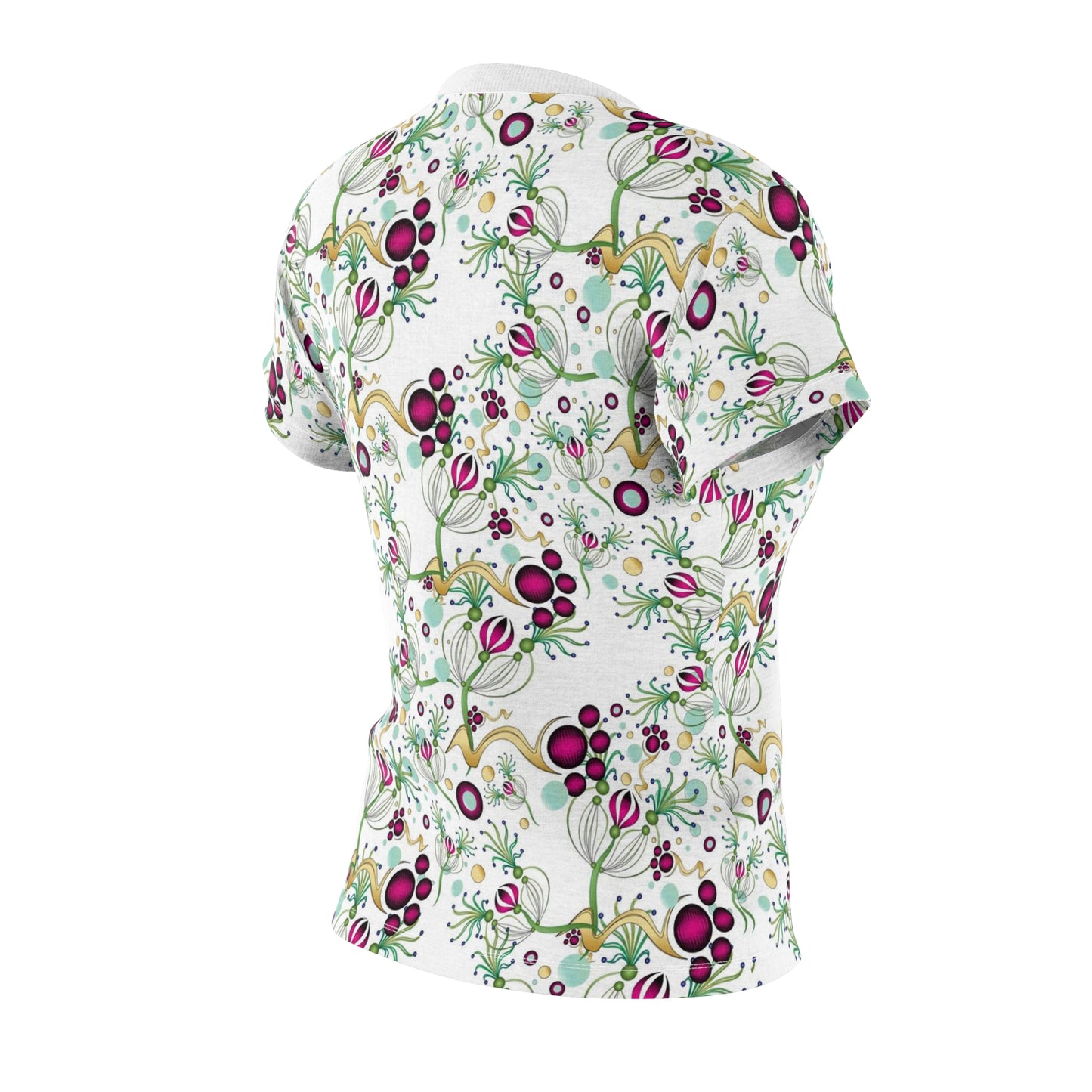 Women's Cut & Sew Tee (AOP) Kukloso Melange de fleur No 64 Multicolored on White - Free Shipping