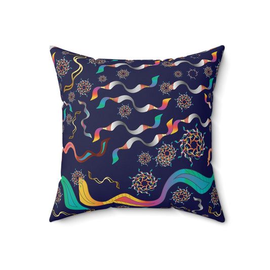 Spun Polyester Square Pillow Kukloso Abstractical No 11 - Free Shipping