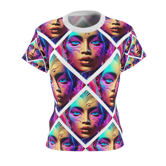 Women's Cut & Sew Tee (AOP) Kukloso Space Face No 6 - Free Shipping