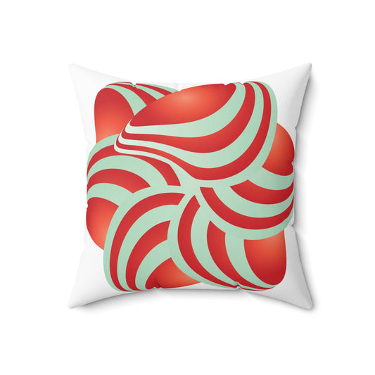 Spun Polyester Square Pillow Kukloso Ice Cream Swirls No 1 Orange & Blue - Free Shipping