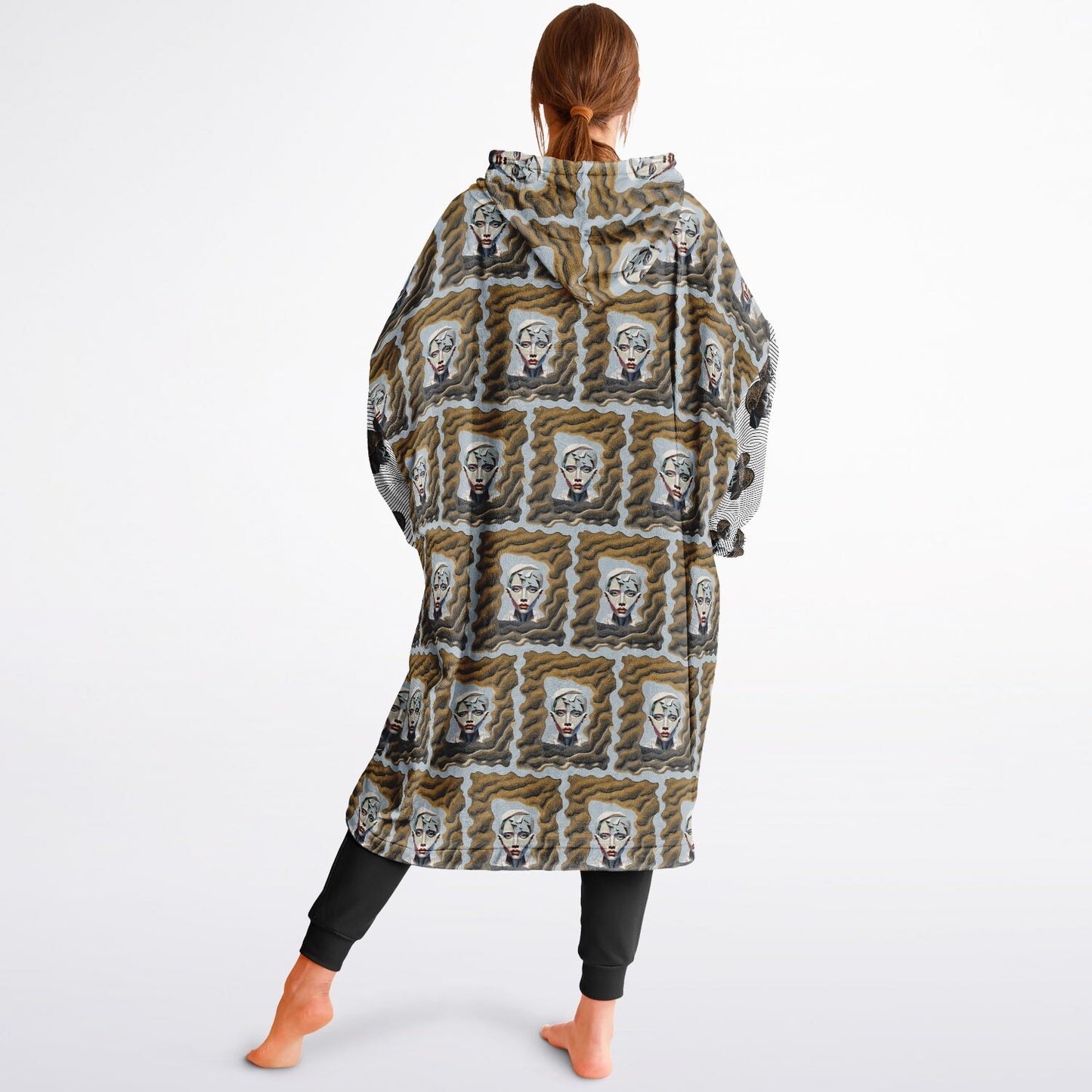 Snug Hoodie Economy - AOP Kukloso Cubist Faces No 61 Desert - Free Shipping