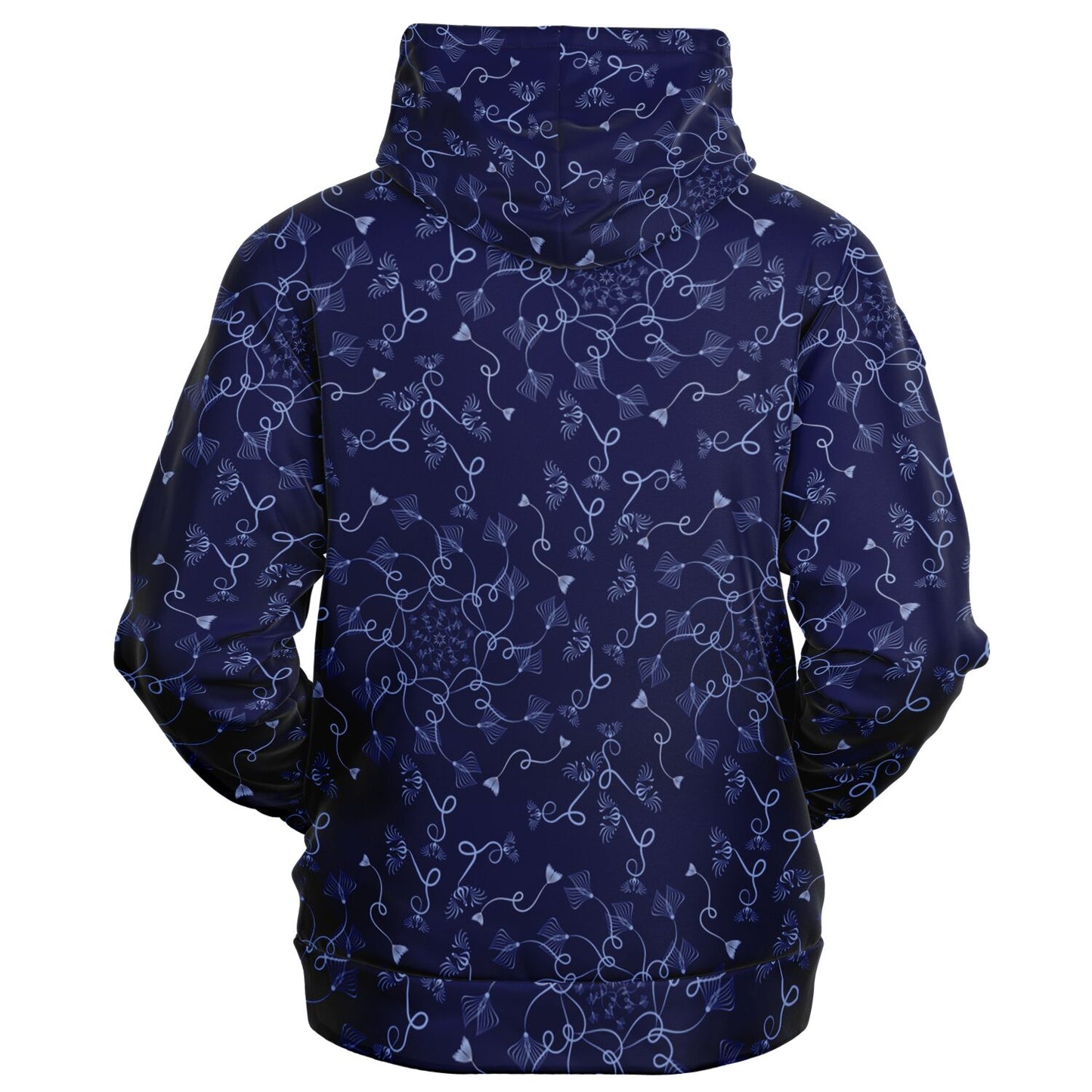 Fashion Zip-Up Hoodie - AOP  Kukloso Abstractical No 19 Periwinkle on Navy - Free Shipping