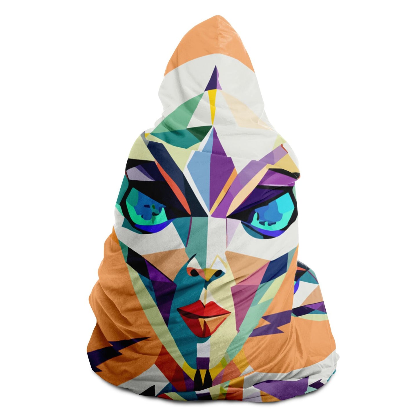 Hooded Blanket - AOP Kukloso Cubist Space Girls No 2 - Free Shipping