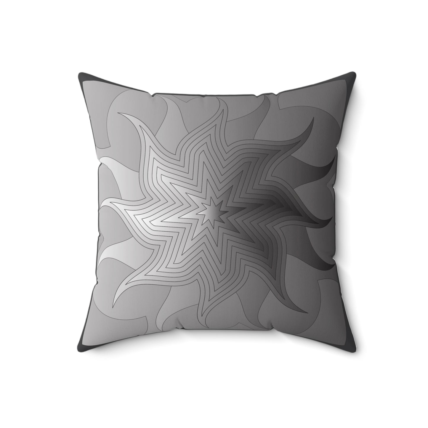 Spun Polyester Square Pillow  Kukloso Mandala No 109 Copper/Silver - Free Shipping