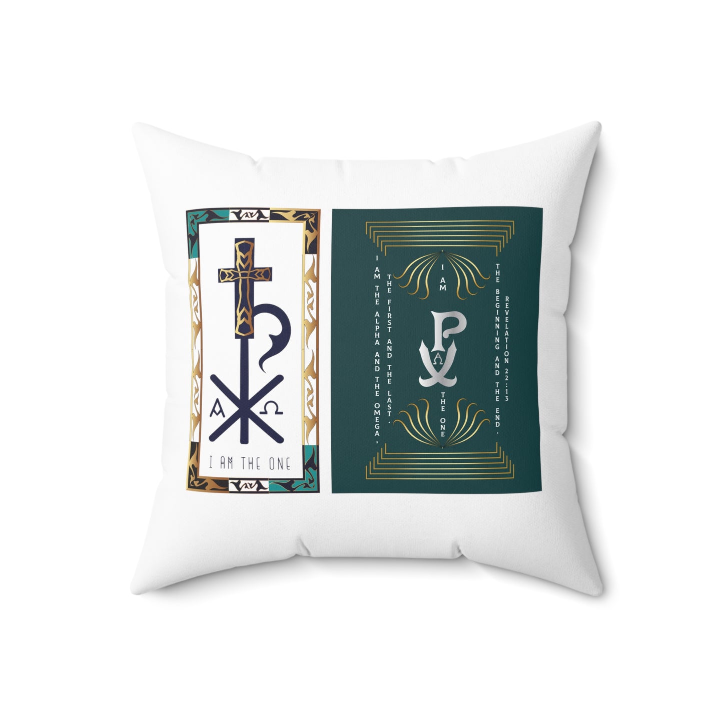 Spun Polyester Square Pillow Kukloso Multiple Bible Verses No 3 - PX Christogram No 1 - Free Shipping