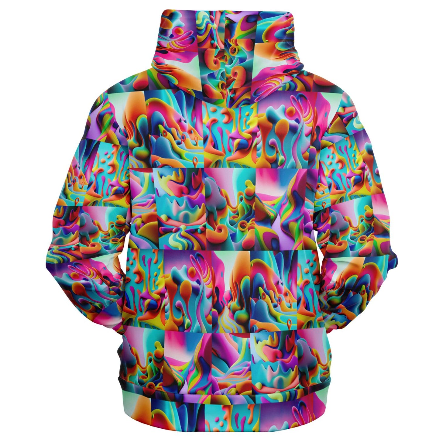 Fashion Zip-Up Hoodie - AOP Kukloso Got Color Multicolored Small Pattern - Free Shipping