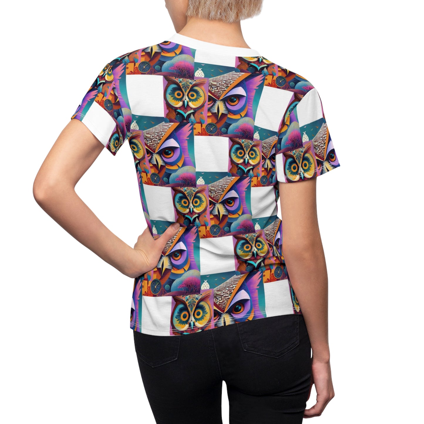 Women's Cut & Sew Tee (AOP) Kukloso Cubist Mr. Owl - Free Shipping