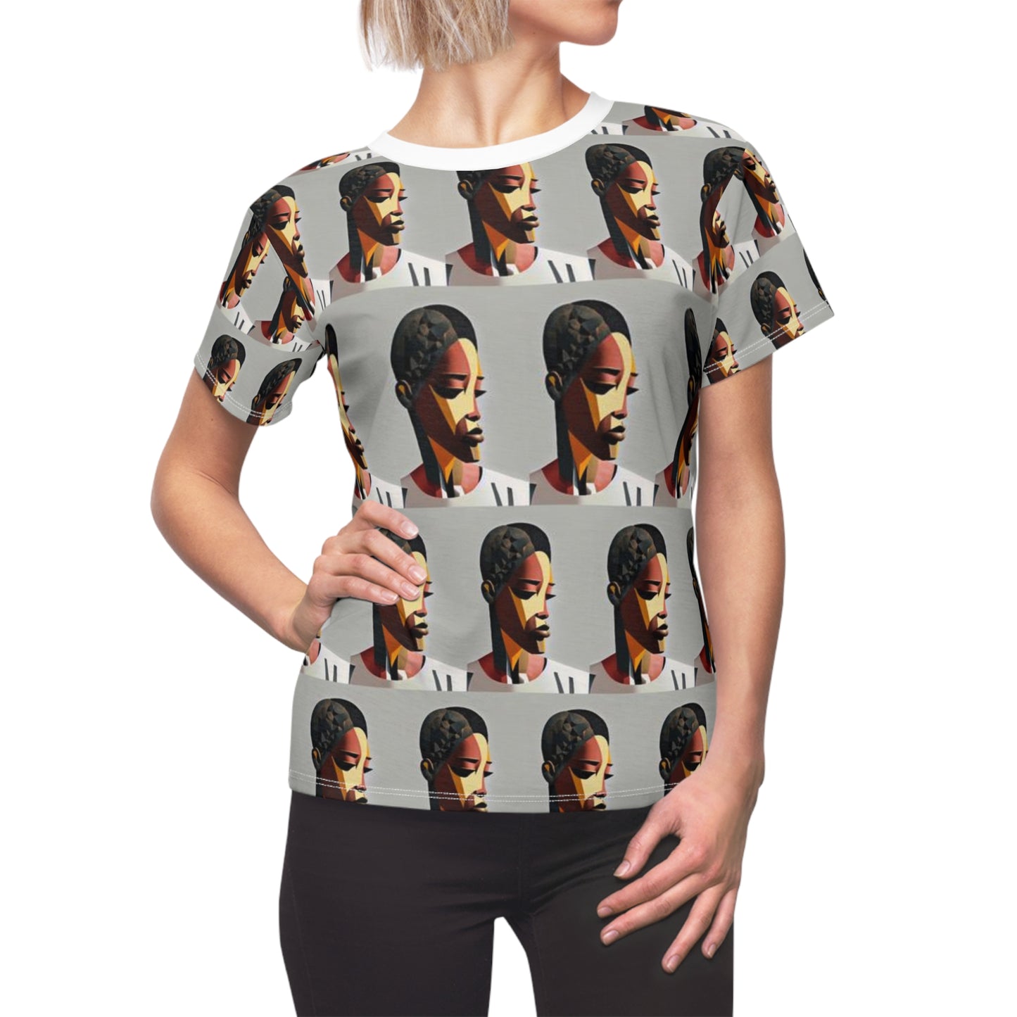 Women's Cut & Sew Tee (AOP) Kukloso Cubist Faces No 12 - Free Shipping