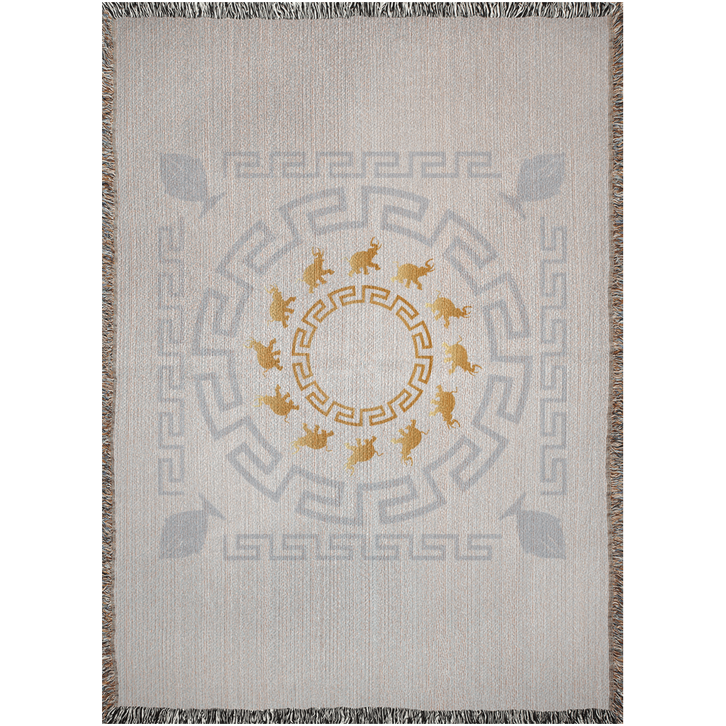 Woven Blankets Kukloso  Mandala Kuklos No 4382 Greek Border - Free Shipping