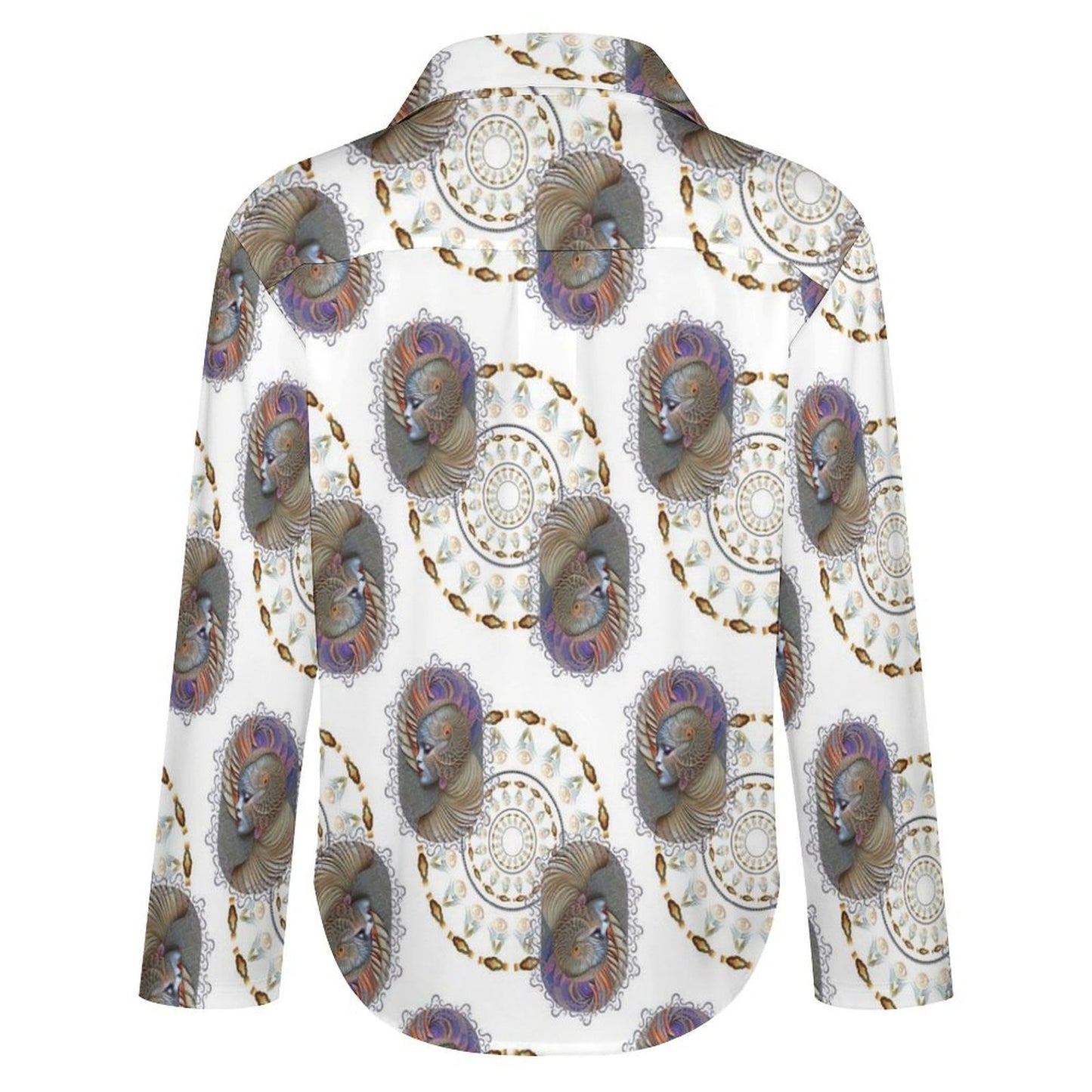 Long Sleeve Shirt Blouse Kukloso Abstract No 1565