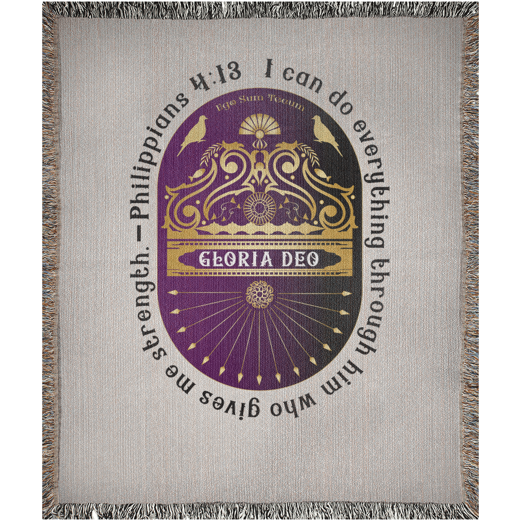 Woven Blankets Kukloso Gloria Deo Philippians 4:13 -Free Shipping