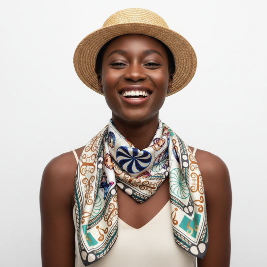 100% Silk Charmeuse Square Scarf Modern Muses