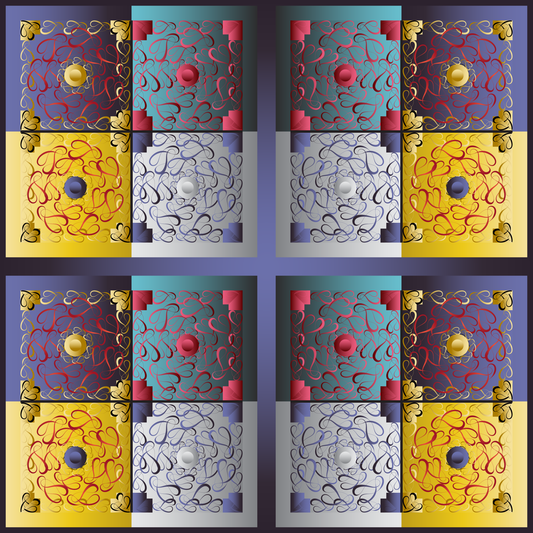 100% Silk Charmeuse Square Scarf Abstract Graphics No 3