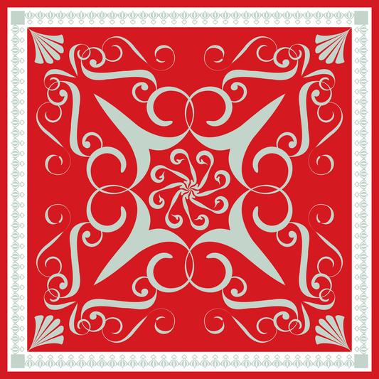 100% Silk Charmeuse Square Scarf Abstract Graphics No 6