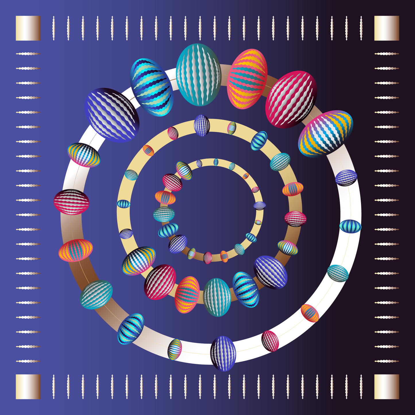 100% Silk Charmeuse Square Scarf Abstract Graphics No 7