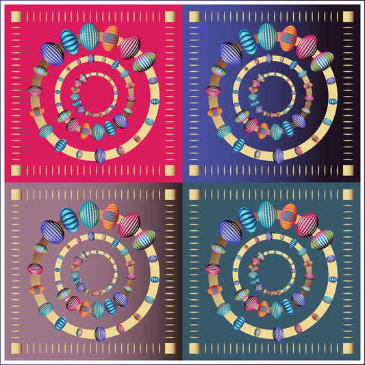 100% Silk Charmeuse Square Scarf Abstract Graphics No 9