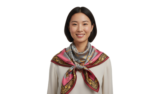 100% Silk Charmeuse Square Scarf Sir Rabbit and Friends