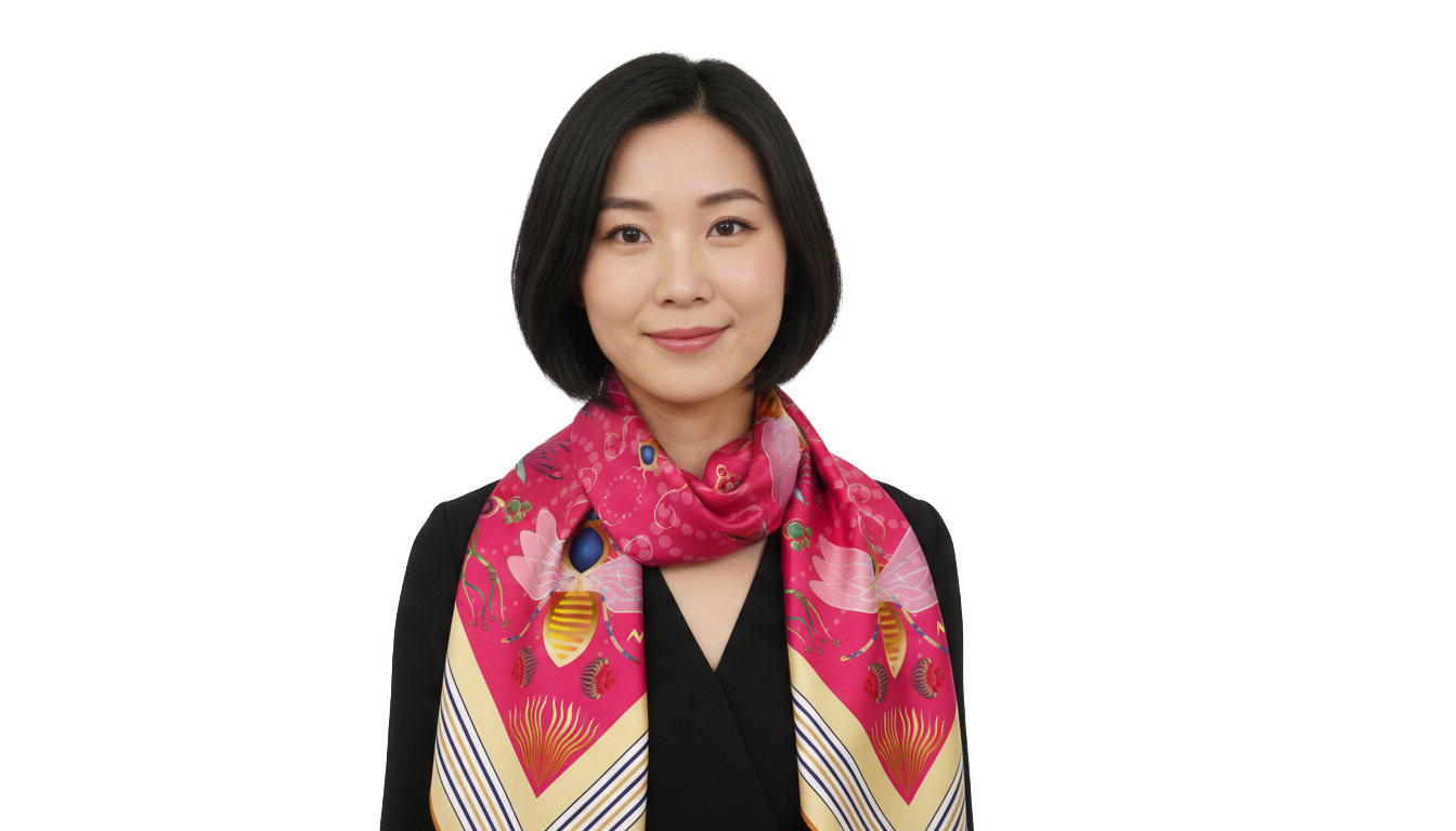 100% Silk Charmeuse Square Scarf The Golden Bees No1