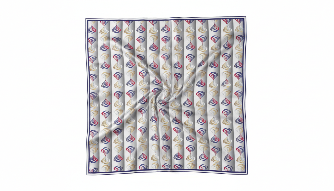 100% Silk Charmeuse Square Scarf Abstract Graphics No 2