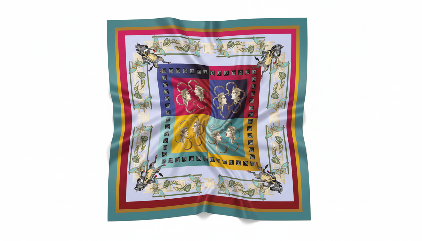 100% Silk Charmeuse Square Scarf Flora Roman Goddess of Flowers No 2