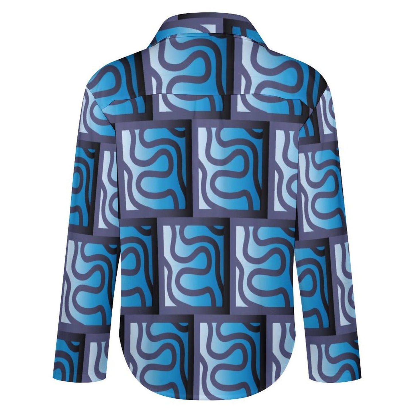 Long Sleeve Shirt Blouse Kukloso Abstract No 123