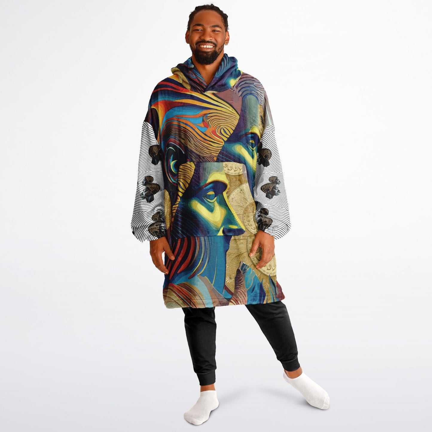 Snug Hoodie Economy - AOP Kukloso Cubist Faces No 18 - Free Shipping