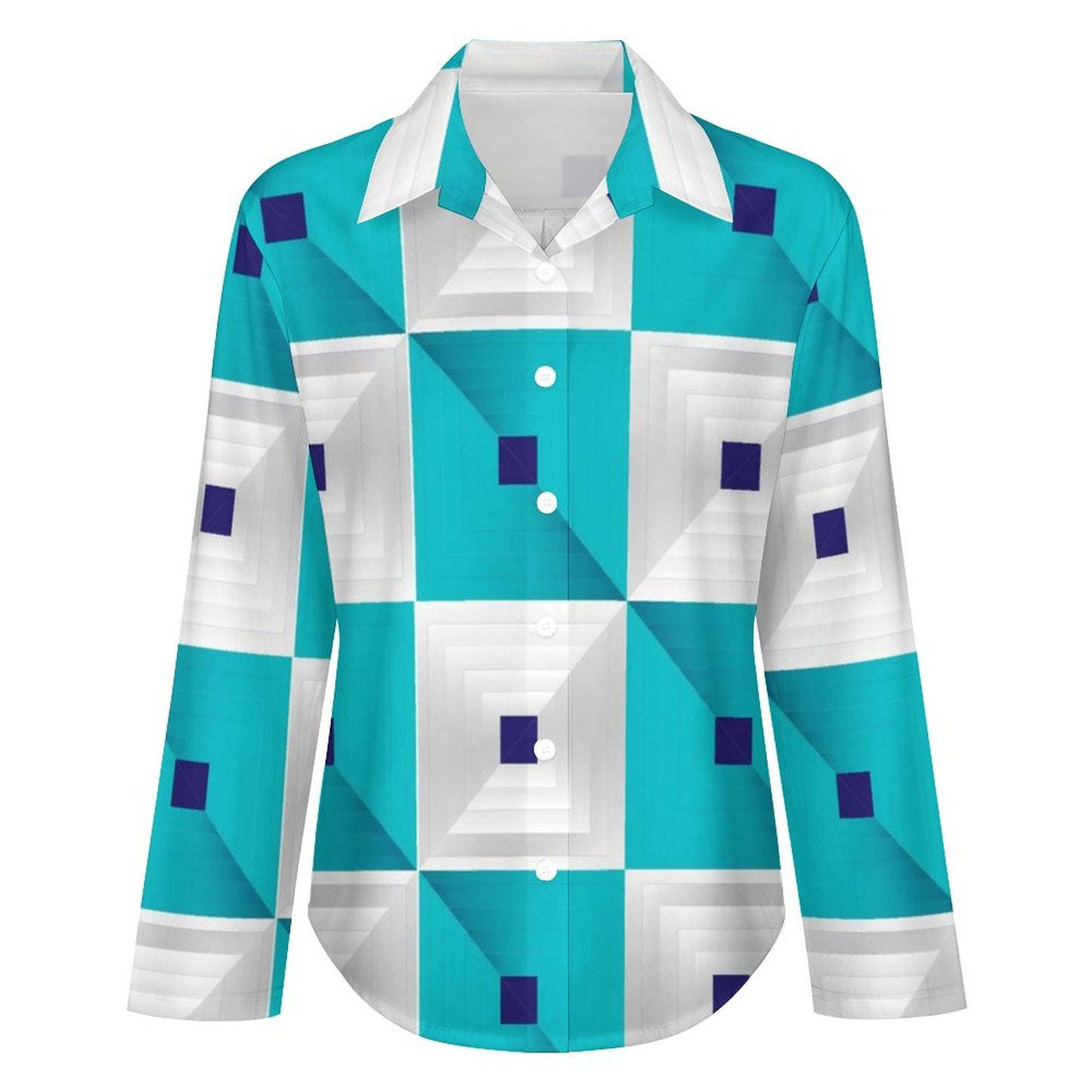 Long Sleeve Shirt Blouse Kukloso Abstract No 84