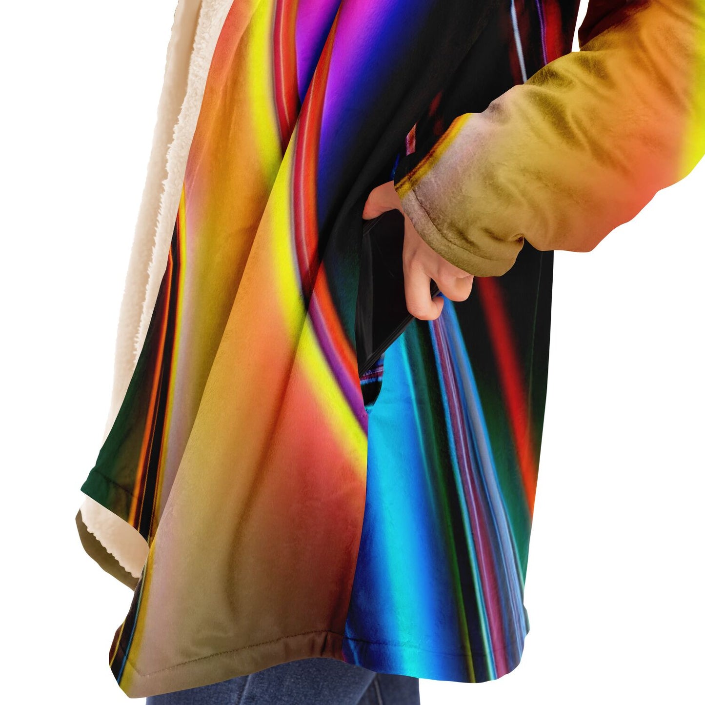 Microfleece Cloak - AOP Kukloso Color Flows No 4 - Free Shipping