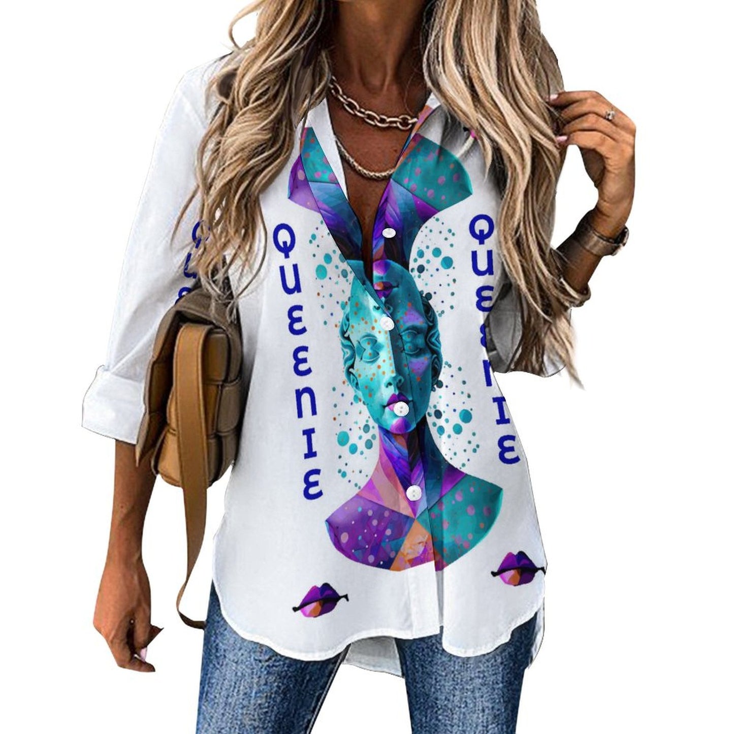 Long Sleeve Shirt Blouse Kukloso Abstract No 365