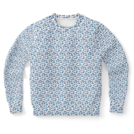 Athletic Sweatshirt - AOP  Kukloso Abstractical No 94 Navy, Aqua, Pink shapes on White - Free Shipping