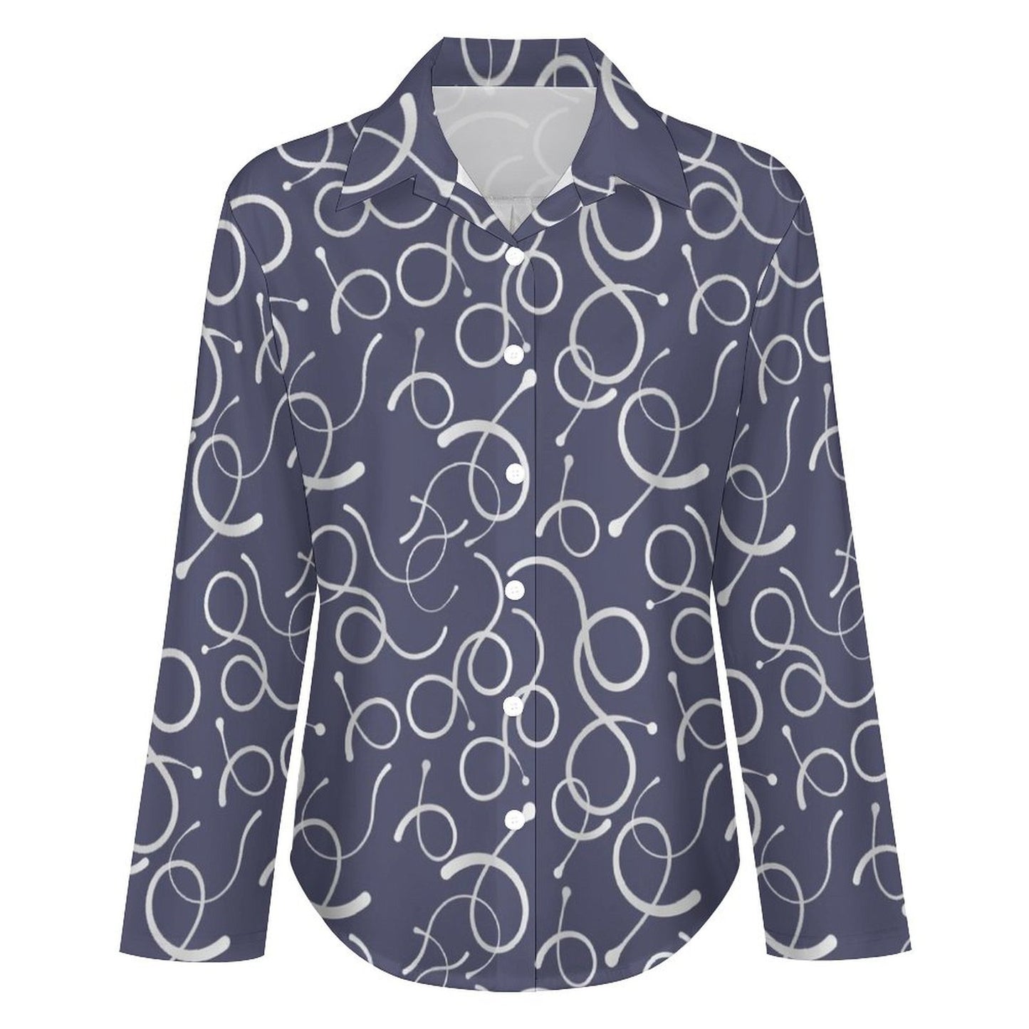 Long Sleeve Shirt Blouse Kukloso Abstract No 770