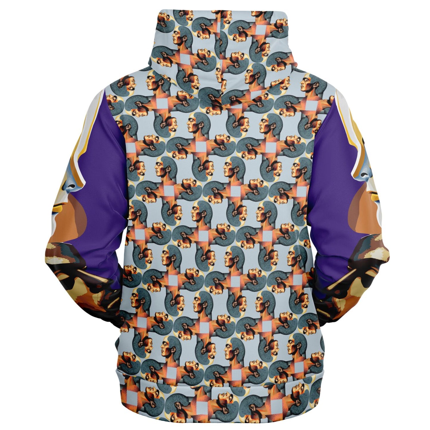 Unisex Fashion Zip-Up Hoodie - AOP Kukloso Cubist Faces No 54 Multicolored - Free Shipping