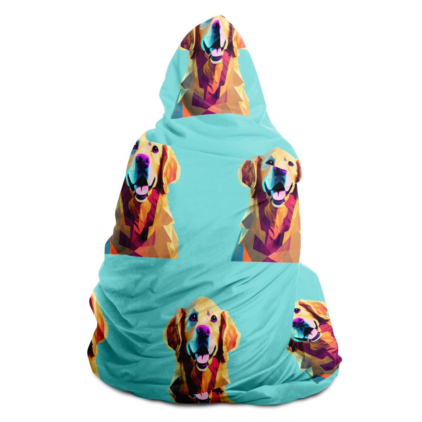 Hooded Blanket - AOP KUkloso Cubist Golden Retriever Dog No 2 - Free Shipping