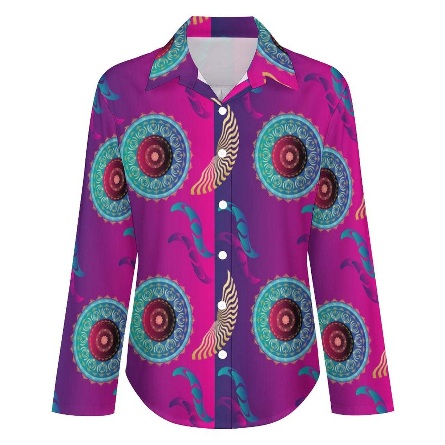 Long Sleeve Shirt Blouse Kukloso Abstract No 284